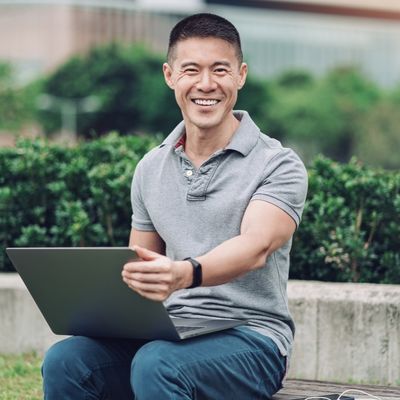 Stock Photo of Laptop User